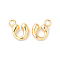 Brass Charms, Real 18K Gold Plated, Letter U, 12x10x3.5mm, hole: 2.5mm