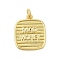 Real 18K Gold Plated Rack Plating Brass Pendants, Long-Lasting Plated, Lead Free & Cadmium Free, Rectangle, 18x15.5x2mm, Hole: 3mm