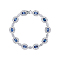 Vintage Sterling Silver Flower Link Bracelets, Elegant Cubic Zirconia Jewelry for Women