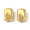 304 Stainless Steel Beads, Ion Plating(IP), Rectangle Prism, Real 18K Gold Plated, 14x10x6mm, Hole: 2mm