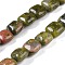 Natural Unakite Beads Strands, Square, 8.5x8.5x5mm, Hole: 1.6mm, about 50pcs/strand, 16.34''(41.5cm)