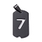 304 Stainless Steel Pendants, Rectangle with Number, Electrophoresis Black, Num.7, 27.5x14.5x1.5mm, Hole: 7.5x3mm