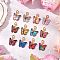 12Pcs 12 Colors Butterfly Alloy Enamel Pendant Decorations, Lobster Claw Clasps Charms for Bag Ornaments, Mixed Color, 27mm, 1pc/color
