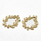 Brass Links Connectors, Cadmium Free & Nickel Free & Lead Free, teardrop, Real 18K Gold Plated, 28x22x1mm, Hole: 1mm