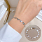 304 Stainless Steel Link Bracelets for Women, Butterfly, Stainless Steel Color, 6-1/4 inch(16cm)