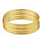 Brass Buddhist Bangle Sets, Real 24K Gold Plated, 2-3/8 inch(6.2cm), 10pcs/set
