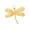 304 Stainless Steel Insect Pendants, Dragonfly Charm, Golden, 44x42mm