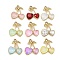 K5 Glass Pendants, Alloy Findings, UV Plated, Cherry, Light Gold, 19x16x5mm, Hole: 2mm