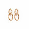 Brass Micro Pave Cubic Zirconia Connector Charms, Nickel Free, Rhombus, Real 18K Gold Plated, 22x9mm