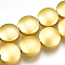 Electroplate Non-magnetic Synthetic Hematite Beads Strands, Flat Round, Golden Plated, 8~8.5x4mm, Hole: 1mm, about 49pcs/strand, 15.7 inch