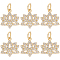 6Pcs Brass Micro Pave Clear Cubic Zirconia Charms, Cadmium Free & Lead Free, Lotus Charm, Real 18K Gold Plated, 13x12x2.5mm, Hole: 3.5mm