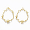 Brass Pendants, Nickel Free, Garland, Raw(Unplated), 33x24.5x1mm, Hole: 1mm