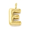 Ion Plating(IP) 304 Stainless Steel Pendants, Real 14K Gold Plated, Balloon Letter Charms, Puff Initial Charms, Letter E, 24x13x5mm, Hole: 4mm