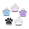 Alloy Enamel Pendants, Cadmium Free & Lead Free, Dog Paw Prints, Mixed Color, 17.5x16x1.5mm, Hole: 2mm