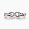 Brass Micro Pave Cubic Zirconia Fold Over Clasps, Infinity, Clear, Real Platinum Plated, 40mm, Inner: 4mm