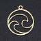 201 Stainless Steel Laser Cut Pendants, Flat Round with Auspicious Cloud, Golden, 20x17.5x1mm, Hole: 1.4mm