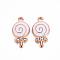 Alloy Pendants, Cadmium Free & Lead Free, with Enamel and Rhinestone, Lollipop, Light Gold, Crystal, Creamy White, 18x9.5x3mm, Hole: 1.5mm