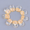 Two Tone Resin Cabochons, with Shell Chip, Faceted, Rectangle Octagon, Navajo White & Clear, 18x13x3.5~4mm
