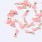 Polycotton(Polyester Cotton) Tassel Pendant Decorations, with Unwelded Iron Jump Rings, Golden, Light Salmon, 10~16x2mm, Hole: 1.5mm