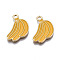 Alloy Pendants, with Enamel, Cadmium Free & Lead Free, Light Gold, Banana, Gold, 19x12.5x1.5mm, Hole: 2mm