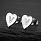 Heart 201 Stainless Steel Stud Earrings, Stainless Steel Color, Letter V, 10x10mm