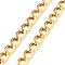 Oxidation Aluminum Curb Chains, Unwelded, with Spool, Oval, Golden, 16x11x2.8mm, 20m/roll