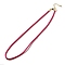 Nylon Milan Cord Necklace Making, with Brass Findings and Stainless Steel Claw Lobster Clasps, Golden, Long-Lasting Plated, Deep Pink, 17.91~18.31 inch(45.5~46.5cm)