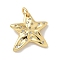 Brass Micro Pave Clear Cubic Zirconia Pendants, Cadmium Free & Nickel Free & Lead Free, Star Charms, Real 18K Gold Plated, 17x16.5x2.5mm, Hole: 3mm