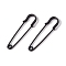 304 Stainless Steel Safety Pins Brooch Findings, Kilt Pins for Lapel Pin Making, Electrophoresis Black, 50.5x14x5.5mm