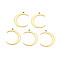 Ion Plating(IP) 201 Stainless Steel Pendants, Moon, Nickel Free, Real 18K Gold Plated, 25.5x20.5x1.5mm, Hole: 2mm