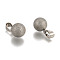 Non-Tarnish Round 303 Stainless Steel Pendants with 201 Stainles Steel Clasp, Textured, Stainless Steel Color, 13x10mm, Hole: 6.5x4mm