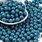 Opaque Colours Glass Seed Beads, Round, Teal, 8x7.5mm, Hole: 1.6mm, about 681pcs/pound