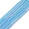 Electroplate Glass Beads Strands, AB Color Plated, Rectangle, Light Sky Blue, 19.5~20x3.5~4x3.5~4mm, Hole: 1mm, about 38pcs/strand, 29.13''(74cm)