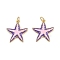 Brass Enamel Pendants, with Jump Rings, Rack Plating, Real 18K Gold Plated, Lead Free & Cadmium Free, Long-Lasting Plated, Starfish Charms, Pink, 19.5x18x2.5mm, Hole: 3.4mm