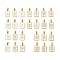26Pcs Letter A~Z Ion Plating(IP) 304 Stainless Steel Pave Shell Pendants, Rectangle Charm, Real 18K Gold Plated, 17.5x12x1.5mm, Hole: 3x5mm