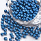 Glass Seed Beads, Baking Varnish, Opaque Colours, For Nail Art Decoration, No Hole/Undrilled, Round, Steel Blue, 2~2.5mm, about 450g/bag