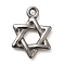 304 Stainless Steel Pendants, Star of David Charm, Stainless Steel Color, 18x16x7mm, Hole: 2mm
