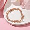 Natural Sunstone Chips Beaded Stretch Bracelets for Women, Inner Diameter: 2-1/4~2-1/2 inch(50~52mm)