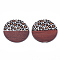 Printed Resin & Wood Pendants, Flat Round, Colorful, 49x2.5~3.5mm, Hole: 2mm