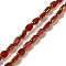 Electroplate Opaque Color Glass Beads Strands, Faceted, Oval, FireBrick, 7x4.5x3.5mm, Hole: 1mm, about 50pcs/strand, 12.99''(33cm)