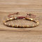 Natural Picture Jasper Beaded Braided Bracelets, Adjustable Women's Bracelets, Inner Diameter: 16cm, Bead: 4~4.5x2~2.5mm