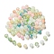 140Pcs 7 Styles Baking Painted Crackle Glass Bead Strands, Round, Mixed Color, 10mm, Hole: 1.3~1.6mm, 20pcs/style