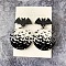 Fashionable Acrylic Bat Earrings for Women, Halloween Party Ear Accessories, Flat Round, Platinum, 55mm