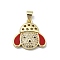 Brass Micro Pave Clear Cubic Zirconia Pendants, Cadmium Free & Lead Free, with Synthetic Turquoise, Real 18K Gold Plated, Dog, 18x18x4mm, Hole: 3.5x3mm