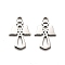 Non-Tarnish 316 Surgical Stainless Steel Pendants, Laser Cut, Angel Charm, Stainless Steel Color, 15x10x1mm, Hole: 1.6mm