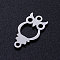 Tarnish Resistant 201 Stainless Steel Links connectors, Owl, Stainless Steel Color, 16x9x1mm, Hole: 1.2mm