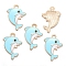 Sea Animal Alloy Enamel Pendants, Golden, Dolphin, 23x16mm, Hole: 2mm