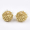 Polyester Covered Pendants, with CCB Plastic Findings, Round, Golden, Light Khaki, 16~19x15~17mm, Hole: 1.6mm