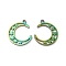 Ion Plating(IP) 304 Stainless Steel Pendants, Moon with Star Charm, Rainbow Color, 18x16x1.5mm, Hole: 1.6mm