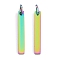 Ion Plating(IP) 304 Stainless Steel Pendants, with Jump Ring, Manual Polishing, Rectangle Charm, Stamping Blank Tag, Rainbow Color, 20x3x1.5mm, Hole: 3mm